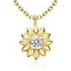 Beautiful Sunflower Shaped CZ Crystal Silver Necklace SPE-5251